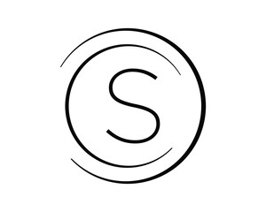  S letter vector with circle creative design vector template