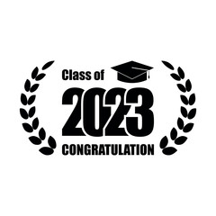 Class of 2023 graduation text design for cards, invitations or banner