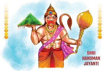 Hanuman jayanti celebration greeting card background