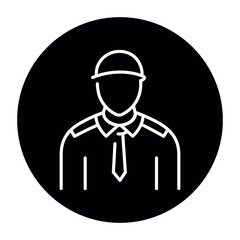 Security guard olor line icon. Pictogram for web page