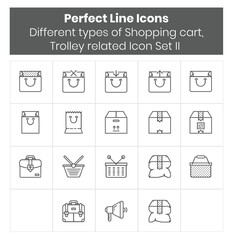 Different types of Shopping bag, related Icon Set