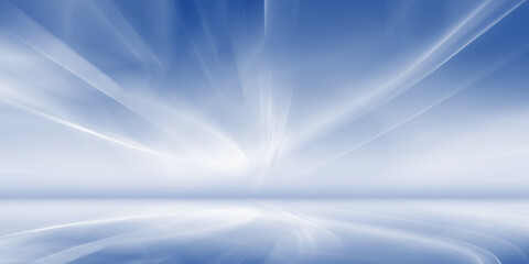 Abstract Soft Light Blue Fractal Horizon