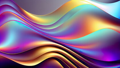 Gradient waves with iridescent highlights 