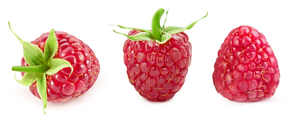 Raspberry isolated. Raspberry on white. Raspberry with clipping path. Full depth of field