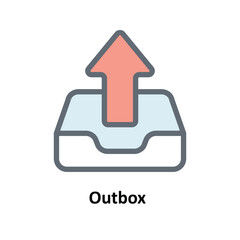 Outbox  Vector Fill Outline Icons. Simple stock illustration stock