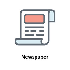 Newspaper Vector Fill Outline Icons. Simple stock illustration stock