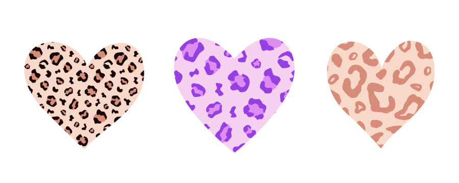 Cheetah Wild Heart Vector Illustration Set