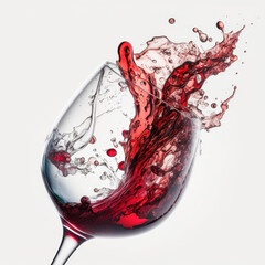Glass with Red Wine. Illustration AI Generative