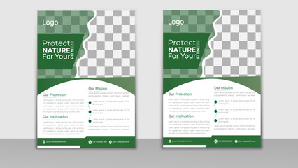 

Natuer flyer, design template ,  annual report, Modern green leaflet, environment design.
