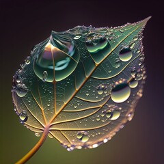 leaf with water drops