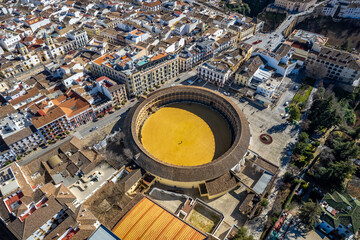 Aerial vbiew above the beautiful Spanish city of Ronda in southern Spain