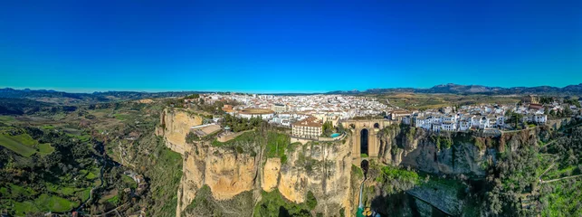 Cercles muraux Ronda Pont Neuf Aerial vbiew above the beautiful Spanish city of Ronda in southern Spain