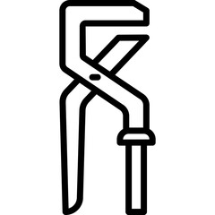 Pipe wrench thin line icon. Modern vector illustration of plumber's equipment.