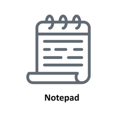 Notepad Vector  Outline Icons. Simple stock illustration stock