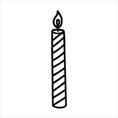 Fototapeta premium Candle doodle vector illustration isolated on white