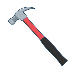 Red hammer. Illustration on transparent background