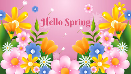 Hello spring. Pastel pink abstract nature spring Background vector