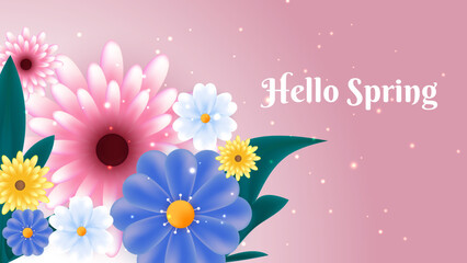 Fototapeta na wymiar Pastel pink spring wallpaper paper style. vector background