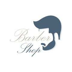 Barbershop logo design template. Vintage label barber shop sign. Vector illustration.