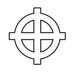 Solar cross icon vector illustration on white background. Sun cross, wheel cross is a solar symbol. Found in the symbolism of prehistoric cultures.