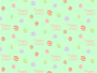 seamless pattern with easter eggs and greetings