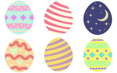 set of easter eggs isolated on white