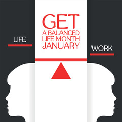  Get A Balanced Life Month  . Design suitable for greeting card poster and banner
