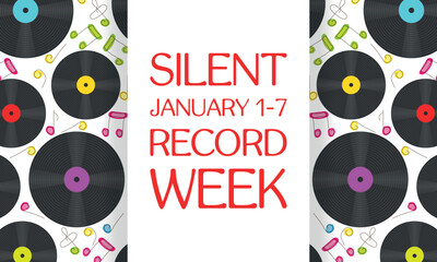 Silent Record Week . Design suitable for greeting card poster and banner
