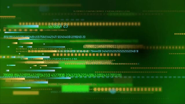 Binary Code with Streaming Data Animation. Abstract Technology Background. 4K