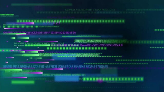 Binary Code with Streaming Data Animation. Abstract Technology Background. 4K