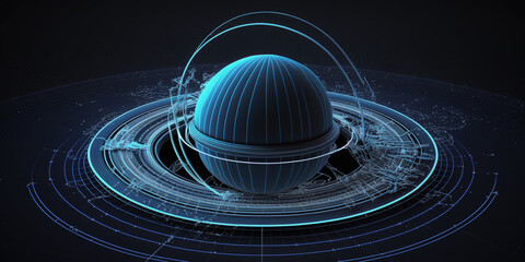 Saturno. Space background. Ai generated.