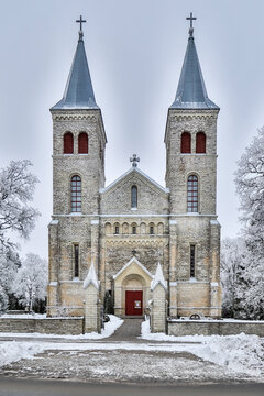 A historic church in the town of Rapla in Estonia