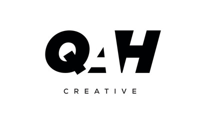 QAH letters negative space logo design. creative typography monogram vector