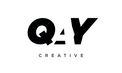 QAY letters negative space logo design. creative typography monogram vector
