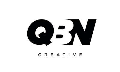 QBN letters negative space logo design. creative typography monogram vector