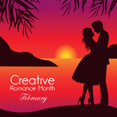  Creative Romance Month . Design suitable for greeting card poster and banner