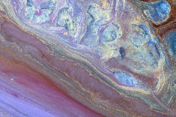 Luxury sparkling abstract background, liquid art. Multi-colored contrast paint mix, alcohol ink blots, marble texture. Modern print pattern