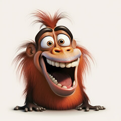 Smiling Mandril Monkey Very Happy. Generative AI - obrazy, fototapety, plakaty