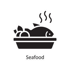 Fish Vector Solid Icon Design illustration. Grocery Symbol on White background EPS 10 File