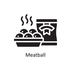 Meatball Vector Solid Icon Design illustration. Grocery Symbol on White background EPS 10 File