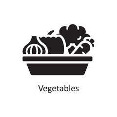 Vegetables Vector Solid Icon Design illustration. Grocery Symbol on White background EPS 10 File