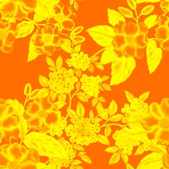 Foto op Canvas Watercolor seamless pattern with flowers. Vintage floral pattern. Flower seamless pattern. Botanical art. Floral botanical collection. Wedding floral set. Watercolor botanical design.  © Natallia Novik