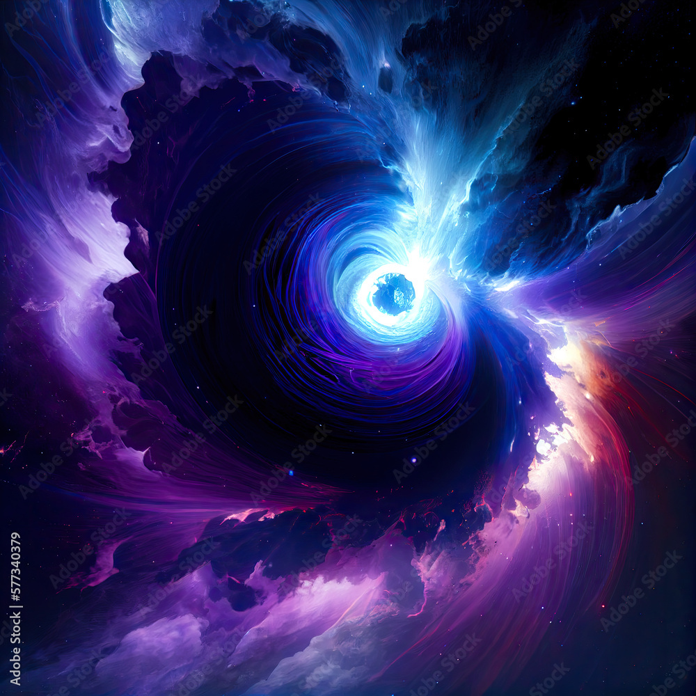 Wall mural swirl of cosmic light deep space - by generative ai