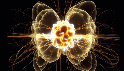 Nuclear fission - By Generative AI - obrazy, fototapety, plakaty