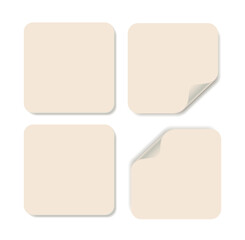 A set of square stickers.
 Vector realistic paper stickers selling tags isolated on a white background.