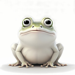 Obraz premium White Frog / Albino Frog. Generative AI