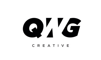 QWG letters negative space logo design. creative typography monogram vector