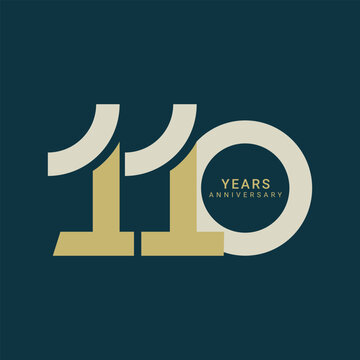 110, 110th Years Anniversary Logo, Vector Template Design element for birthday, invitation, wedding, jubilee and greeting card illustration.