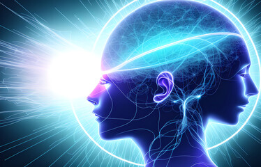 Human mental energy abstract illustration, generated ai