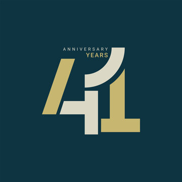 41st, 41 Years Anniversary Logo, birthday,  Vector Template Design element for birthday, invitation, wedding, jubilee and greeting card illustration.